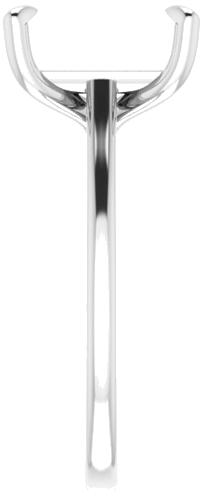 14K White  10x8 mm Emerald Solitaire Engagement Ring Mounting (4)