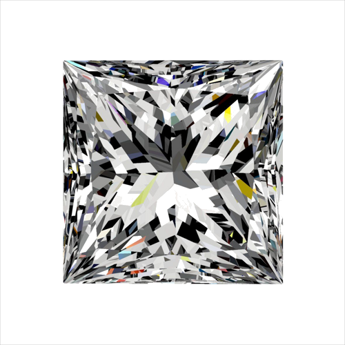 0.46 carat F-VVS2 Natūralus Princess Deimantas (1)