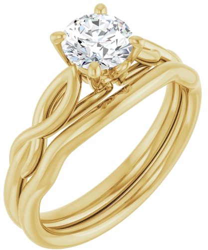 Sužadėtuvių Žiedas „Solitaire Sculptural“ 14k yellow gold Round 5.8mm (6)
