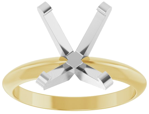 14K Yellow White 11 x 9 mm Oval Solitaire Engagement Ring Mounting (3)