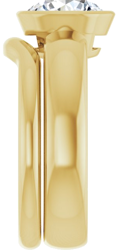 Sužadėtuvių Žiedas „Bezel-Set Solitaire“ 585 Geltonojo Aukso Round 8.2mm (9)