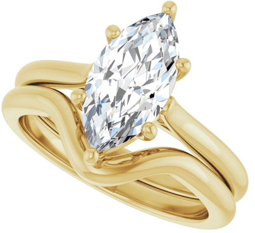 Sužadėtuvių Žiedas „Solitaire“ 14k yellow gold Marquise 12mm x 6mm (10)