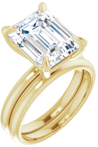 Sužadėtuvių Žiedas „Solitaire“ 585 Geltonojo Aukso Emerald 11mm x 9mm (6)