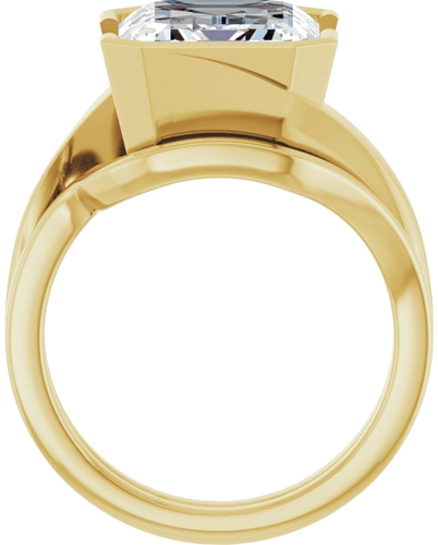 Sužadėtuvių Žiedas „Half-Bezel Solitaire“ 10k yellow gold Emerald 12mm x 10mm (7)