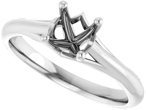 Sužadėtuvių Žiedas „Solitaire“ 585 Baltojo Aukso Round 5.8mm (5)