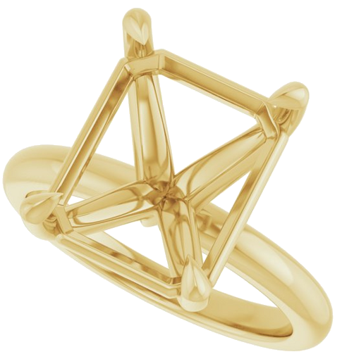 Sužadėtuvių Žiedas „Claw-Prong“ 14k yellow gold Emerald 12mm x 10mm (5)