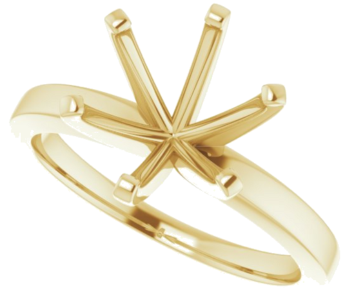 Sužadėtuvių Žiedas „Solitaire“ 585 Geltonojo Aukso Round 9.4mm (5)