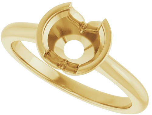 Sužadėtuvių Žiedas „Half-Bezel Solitaire“ 14k yellow gold Round 7mm (5)