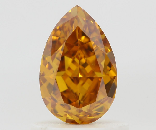 0.81 carat Fancy Deep Yellowish Orange-VS2 Natūralus Pear Deimantas (1)
