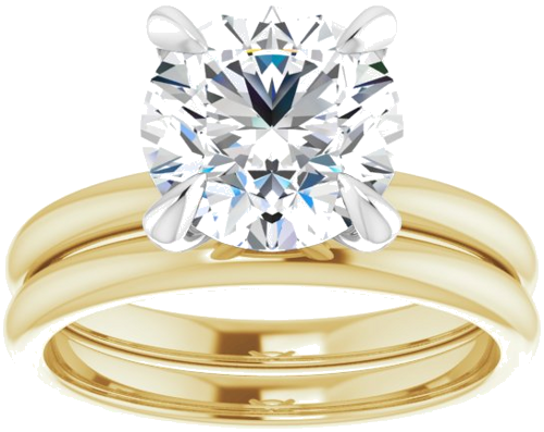 Sužadėtuvių Žiedas „Solitaire“ 18k yellow/white gold Round 8.8mm (8)