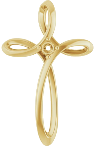 Pakabukas „Family Cross“ 14k yellow gold Round 2mm (1)