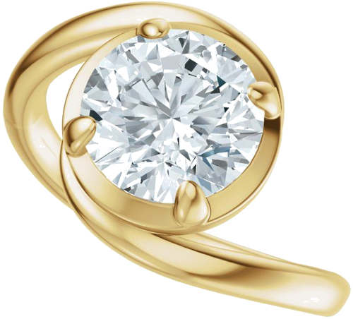 Sužadėtuvių Žiedas „Claw-Prong Solitaire Bypass“ 14k yellow gold Round 8.2mm (5)