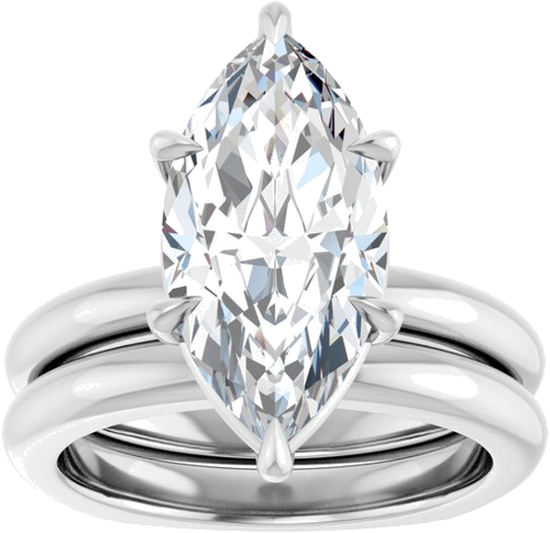 Sužadėtuvių Žiedas „Claw-Prong Euro Shank“ 14k white gold Marquise 16mm x 8mm (8)