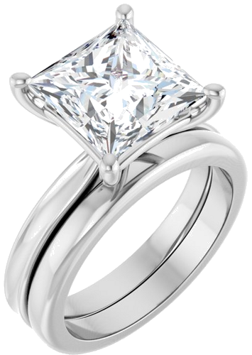 Sužadėtuvių Žiedas 14k white gold Square 9mm (6)