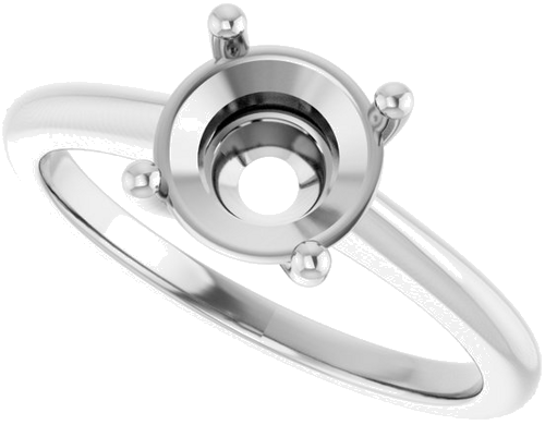Sužadėtuvių Žiedas „Solitaire“ 14k white gold Round 7.4mm (5)
