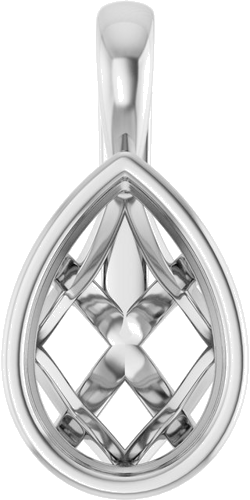 Pakabukas „Solitaire“ 14k white gold Pear 12mm x 8mm (1)