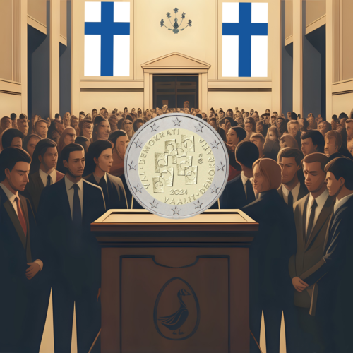 2024 Somija Demokrātija 2 eiro monēta (2)