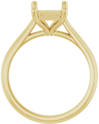 Sužadėtuvių Žiedas „Solitaire“ 585 Geltonojo Aukso Emerald 9mm x 7mm (2)