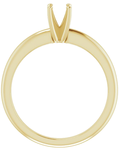 14K Yellow  3.5 mm Square Solitaire Engagement Ring Mounting (2)