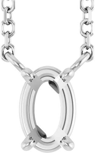 Pakabukas „Solitaire“ 14k white gold Oval 6mm x 4mm (1)