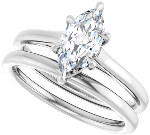 Sužadėtuvių Žiedas „Claw-Pong“ 14k white gold Marquise 10mm x 5mm (10)