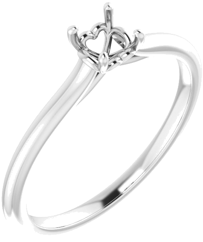 Sužadėtuvių Žiedas „Solitaire“ 585 Baltojo Aukso Round 4.4mm (1)