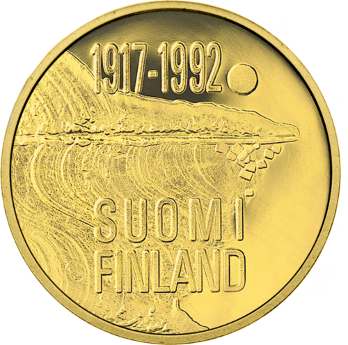 1000 марок Независимость 1992 Финляндия золотая монета (1)
