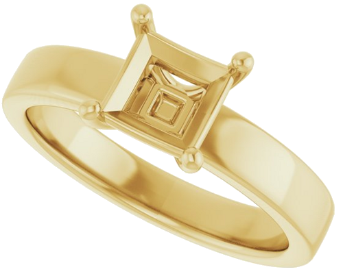 Sužadėtuvių Žiedas „Solitaire“ 10k yellow gold Square 5.5mm (5)