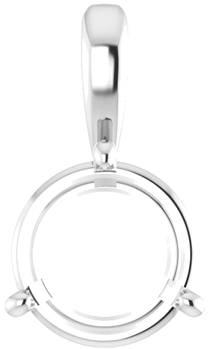 14K White 10 mm Round 3-Prong Pendant Mounting (1)