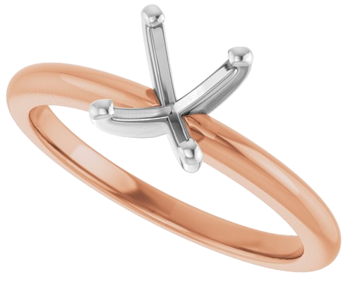 Sužadėtuvių Žiedas „Solitaire“ 585 Baltojo Ir Rožinis Aukso Oval 8mm x 6mm (5)