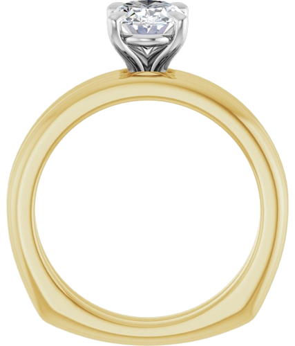 Sužadėtuvių Žiedas „Claw-Prong Euro Shank“ 14k yellow/white gold Oval 8mm x 6mm (7)