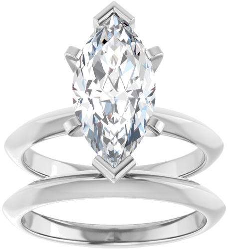 Sužadėtuvių Žiedas „Knife-Edge“ 14k white gold Marquise 14mm x 7mm (8)