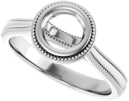 Sužadėtuvių Žiedas „Bezel-Set Solitaire“ 14k white gold Round 5.8mm (5)