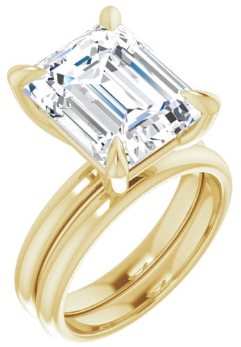 14K Yellow  12x10 mm Emerald Solitaire Engagement Ring Mounting (6)