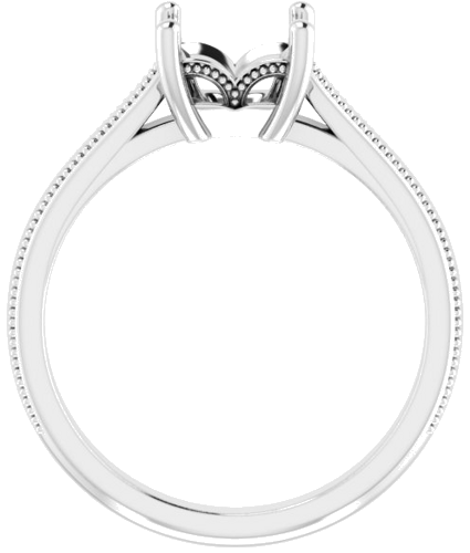 Sužadėtuvių Žiedas „Solitaire“ 14k white gold Square 6mm (2)