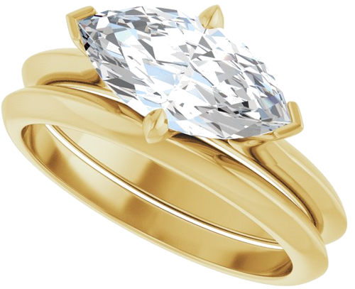 Sužadėtuvių Žiedas „Claw-Prong Solitaire“ 14k yellow gold Marquise 12mm x 6mm (10)