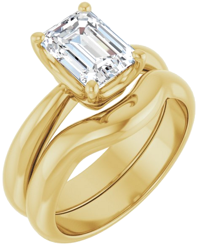 Sužadėtuvių Žiedas „Solitaire Crown-Inspired“ 14k yellow gold Emerald 8mm x 6mm (6)