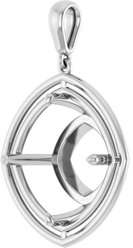 Pakabukas „Solitaire“ 14k white gold Cushion 14mm (2)