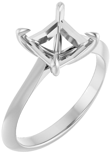 Sužadėtuvių Žiedas „Claw-Prong Solitaire“ 950 Platinos Square 6.5mm (1)