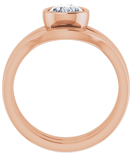 Sužadėtuvių Žiedas „Bezel-Set Solitaire“ 14k rose gold Pear 8mm x 6mm (7)