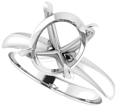 Sužadėtuvių Žiedas „Claw-Prong Solitaire“ 14k white gold Oval 11mm x 9mm (5)