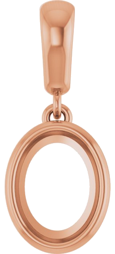 Pakabukas „Bezel-Set“ 585 Rožinis Aukso Oval 8mm x 6mm (1)