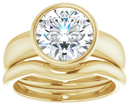 Sužadėtuvių Žiedas „Bezel-Set Solitaire“ 14k yellow gold Round 8.8mm (8)