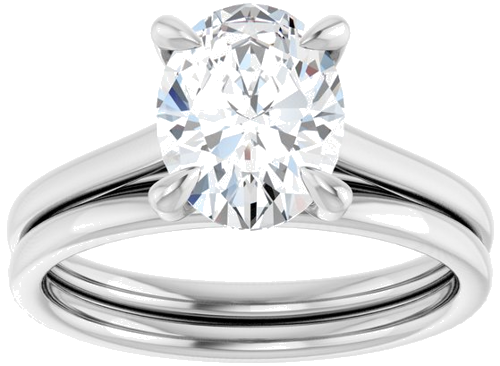 Sužadėtuvių Žiedas „Claw-Prong Solitaire“ 10k white gold Oval 9mm x 7mm (8)