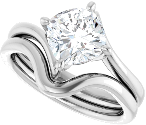 Sužadėtuvių Žiedas „Solitaire Bypass“ 950 Platinos Cushion 7mm (10)
