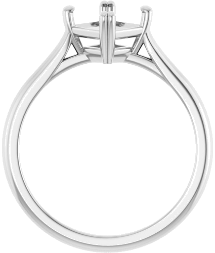 Sužadėtuvių Žiedas „Double Claw-Prong Solitaire“ 14k white gold Asscher 6mm (2)
