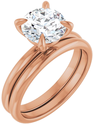 14K Rose  8 mm Round Solitaire Engagement Ring Mounting (6)