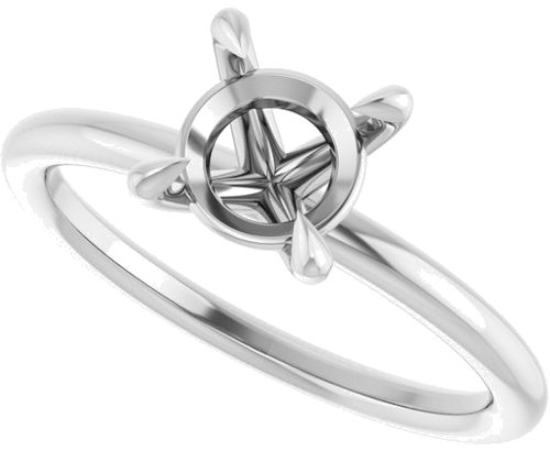 Sužadėtuvių Žiedas „Claw-Prong Solitaire“ 10k white gold Round 7mm (5)