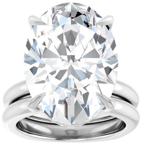 Sužadėtuvių Žiedas „Claw-Prong Euro Shank“ 14k white gold Oval 18mm x 13mm (8)