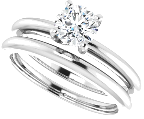 10K White  5.5 mm Round Solitaire Engagement Ring Mounting (10)